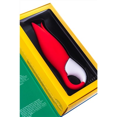 Красный вибратор Satisfyer Power Flower с лепестками - 18,8 см.