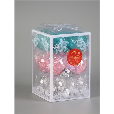 Ёлочные игрушки «Калейдоскоп» каприз, шары новогодние, d=6 см, набор 12 шт., МИКС