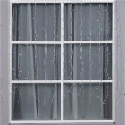 УЦЕНКА Гирлянда «Занавес» 2×1.5 м, IP44, прозрачная нить, 280 LED, свечение тёплое белое, 8 режимов, солнечная батарея