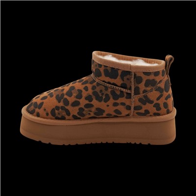 Угги из натуральной кожи UN002-10 коричневые