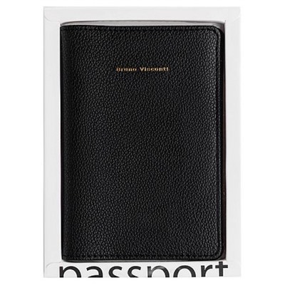 Обложка для паспорта черный,кожзам 3-619/01 Bruno Visconti