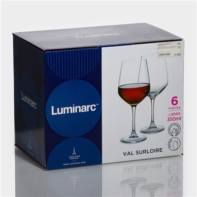 Бокалы для вина Luminarc VAL SURLOIRE, 350 мл, 20.5×8 см, набор 6 шт., стекло, прозрачные