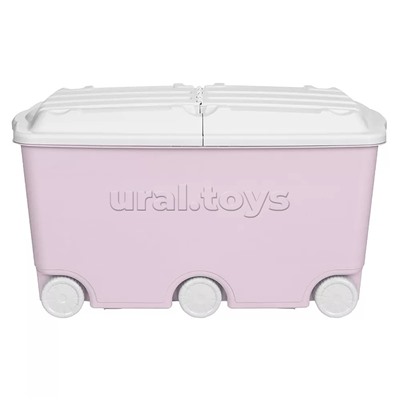 Ящик для игрушек на колесах 66,5л, 685х395х385мм (Розовый)