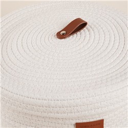 Корзина для хранения SL Home «Бэлл», плетёная, ручной работы, малая, 25×25×13.5 см, белая