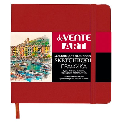 Скетчбук для рисования, скетчинга и записей А6 (120x120 мм) 80 листов "ART" кремовая бумага