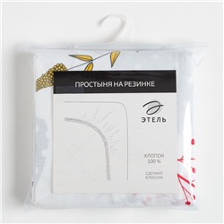 Простыня на резинке 1.5-спальная «Этель» Flower garden, 160×200+25 см, бязь