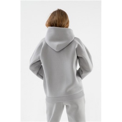 Худи оверсайз 89602 с начесом теплое костюмное (Светло серый)