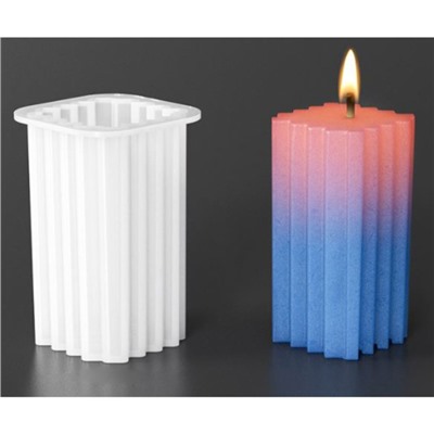 Молд силиконовый «Прямоугольник, Полоски вертикальные» 5.7×5.7×8.7 см