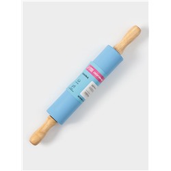 Скалка Доляна «Валенсия», 30×4 см, рабочая часть 17.5 см, синяя