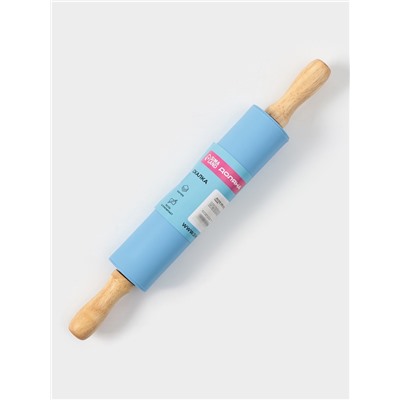 Скалка Доляна «Валенсия», 30×4 см, рабочая часть 17.5 см, синяя