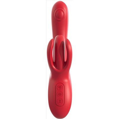 Красный вибратор-кролик Trio Bliss - 25 см.