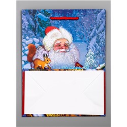 Пакет подарочный новогодний ламинированный, «Дед мороз», 18×10×22.3 см