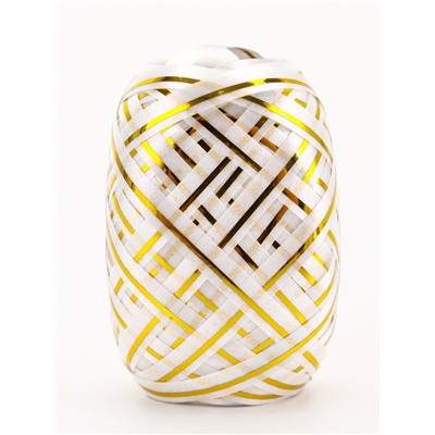 Лента упаковочная для воздушных шаров и подарков, с золотой полосой, ассорти, набор 6 шт., 0.5 см × 10 м