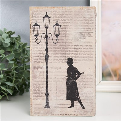 Шкатулка книга - сейф «Фонарный столб», дерево, искусственная кожа, 21×13×5 см