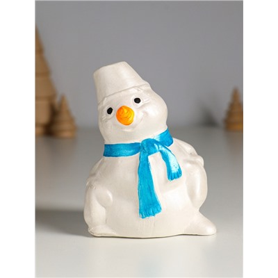 Фигурка гипс «Снеговик», 10×6 см, перламутр