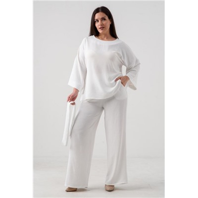 Костюм женский брючный сингапур 52453 (Белый)