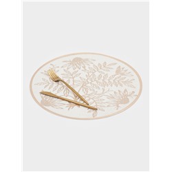 Салфетки сервировочные на стол Доляна «Ботаника», 2 шт., d=38 см, бежевые