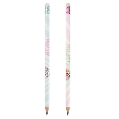 Карандаш черногр. "КОТИКИ И ДРУЗЬЯ" с ластиком, трехгранный HB70087 Феникс