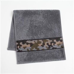 Полотенце махровое Love Life «Милитари» 30×60 см, цв. графит, 100% хлопок, 360 г/м²