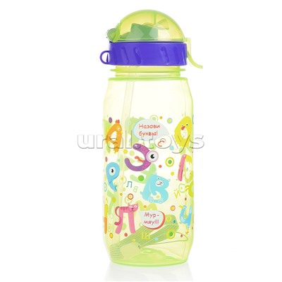 Бутылочка для воды и других напитков "Буквы и Цифры", 400 ml., в ассортименте