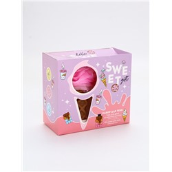 УЦЕНКА Набор SWEET GIFT, гель для душа во флаконе шоколад и мочалка в форме мороженого