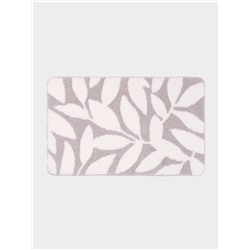 Коврик Доляна Leaves, 50×80 см, ворс 1.5 см, микрофибра, серый