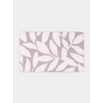 Коврик Доляна Leaves, 50×80 см, ворс 1.5 см, микрофибра, серый