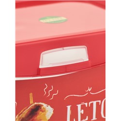 Контейнер для шашлыка c ручкой BEROSSI Leto, 6 л, пластик, прозрачный, крышка красная