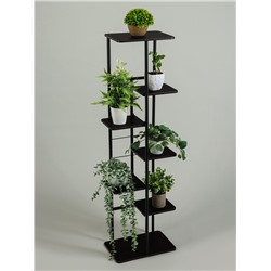 Подставка для цветов Greengo, 7 полок, 36×23×120 см, напольная, каркас металл, полки МДФ, чёрная