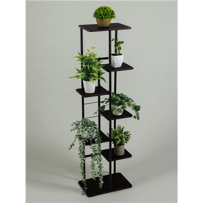 Подставка для цветов Greengo, 7 полок, 36×23×120 см, напольная, каркас металл, полки МДФ, чёрная