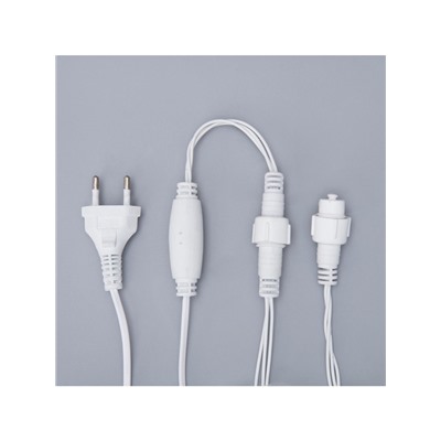 Гирлянда «Бахрома» 3×0.6 м, IP44, УМС, белая нить, 160 LED, свечение белое, 220 В