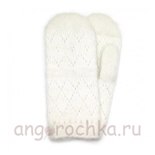 Женские ажурные варежки - 305.155 Размер 7-8 (обхват ладони 18-20см)