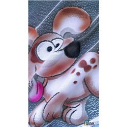 Готовые шторы арт.  004 G, PIESKI (СОБАЧКИ)  ширина 300 см, высота 150 см. Пошита на шторной ленте