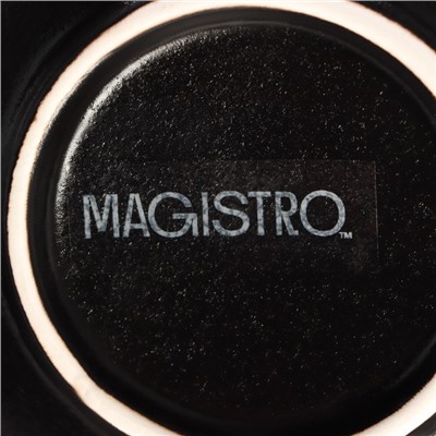 Менажница 3 ячейки Magistro «Галактика», 24.5×24.5×13.5 см, фарфор, чёрная