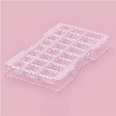 Форма для конфет и шоколада «Лего», пластик, 24 ячейки, 20×12×2.5 см, глубина 1.5 см, прозрачная