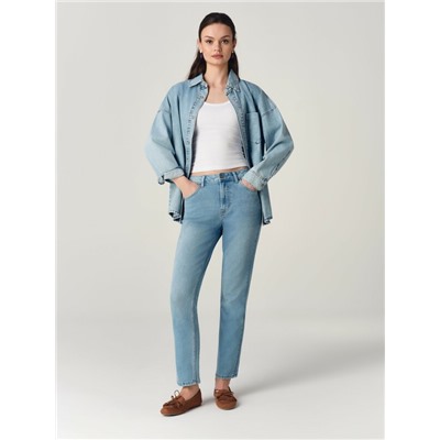 CONTE Голубые джинсы slim с эффектом потёртостей CON-940