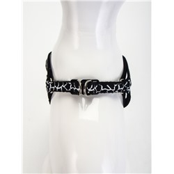 Шлейка с поводком «Жираф», ширина 1 см, поводок 120 см, шлейка 23-35 см, чёрная, белая