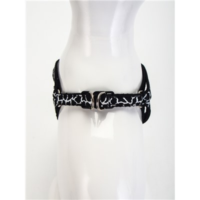 Шлейка с поводком «Жираф», ширина 1 см, поводок 120 см, шлейка 23-35 см, чёрная, белая