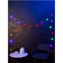 Гирлянда «Нить» 5 м с насадками «Сердце малое», IP20, прозрачная нить, 20 LED, свечение мульти (RG/RB), мигание, 220 В