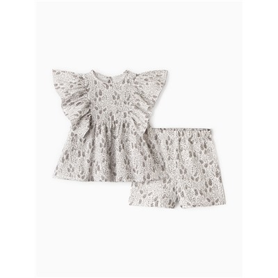 Комплект для девочки (блузка, шорты) MINAKU, белый, рост 98 см