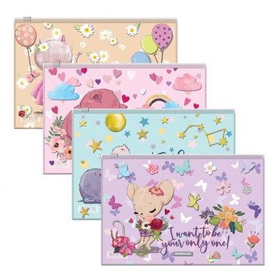 Папка на гибкой молнии B5 ZIP Cute Animals ассорти 54923 ErichKrause