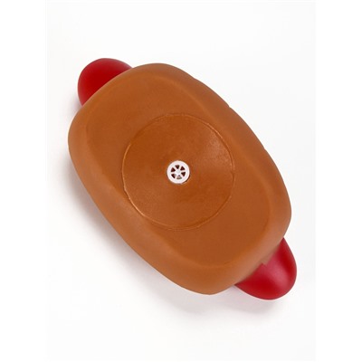 Игрушка для собак «Мощный Хот дог», пищащая, 13 см, винил, разноцветная