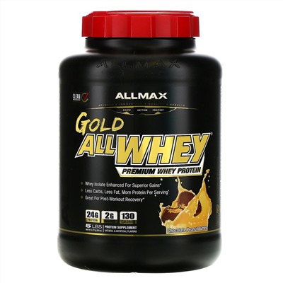 ALLMAX Nutrition, AllWhey Gold, 100% сывороточный протеин премиального качества, шоколадное арахисовое масло, 2,27 кг (5 фунтов)
