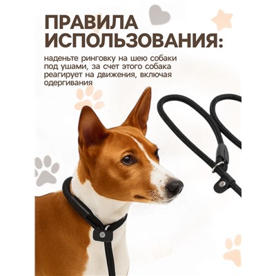 Ринговка для собак, 130×0.8 см, чёрная