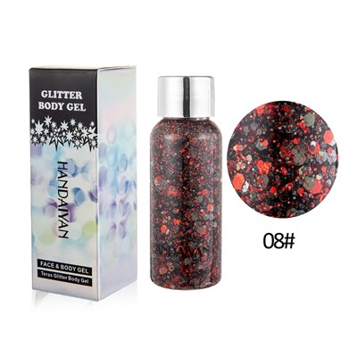 Глиттер для лица, тела и волос на гелевой основе HANDAIYAN, 30 мл. ЦВЕТ 08