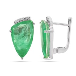 Серьги из серебра турмалин параиба айс выращ., Леомакс