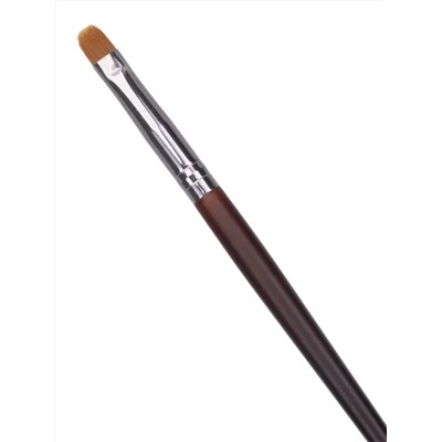 Kristaller Кисть для макияжа бровей, глаз и губ, «язычок» средний, дерево, нейлон, коричневый, 16 см 27867
