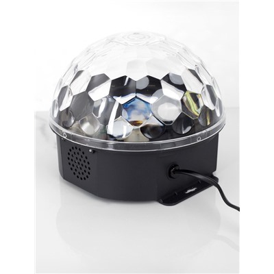 Ночник проектор «Хрустальный диско-шар» 17.5 см, динамик, свечение RGB, 220 В