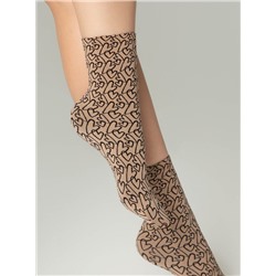 Полиамидные CONTE FANTASY Плотные носки с вывязанным рисунком «сердечки»