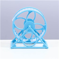 Колесо на подставке для грызунов, диаметр колеса 12.5 см, 14×3×9 см, голубое